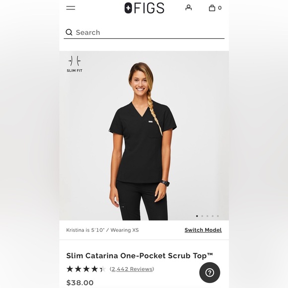 Figs Slim Catarina One-Pocket Scrub Top. NEW with tag. Size: M - Picture 2 of 2
